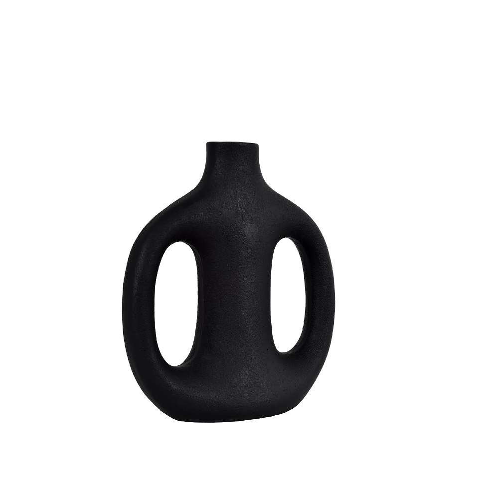 Vaso Abstrato Escultura Grillo Preto 17 cm