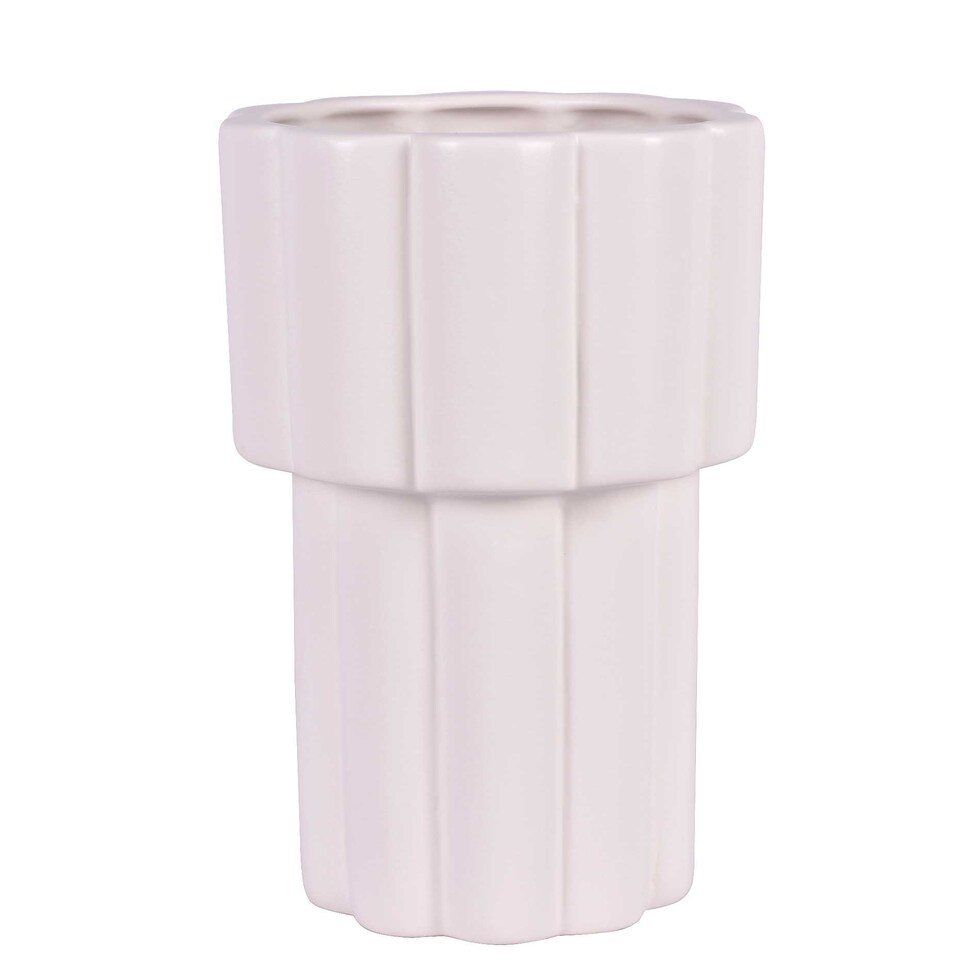 Vaso Decorativo Gomos Off White 20 cm