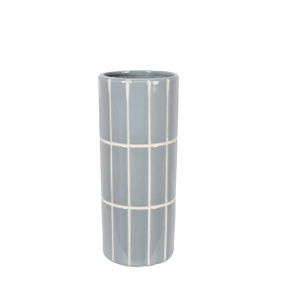 Vaso Listrado Grillo Azul 26 cm