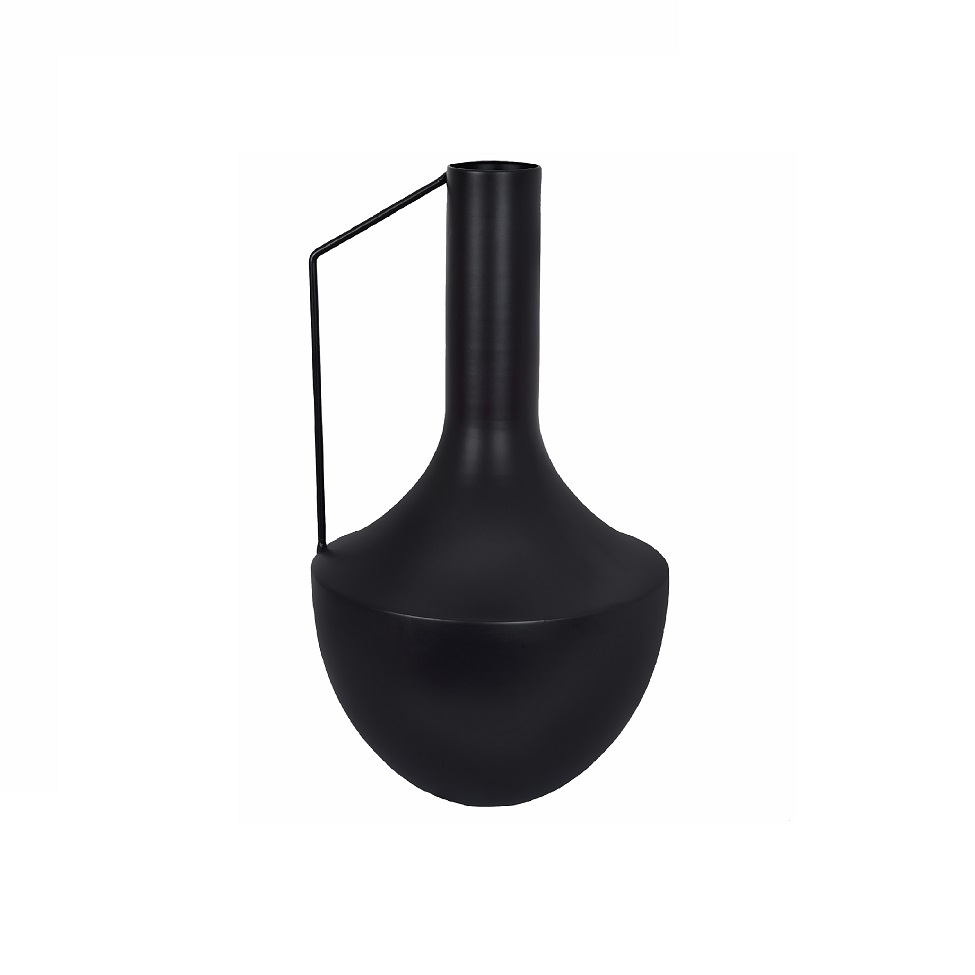 Vaso Moringa com Alça Grillo Preto 28 cm