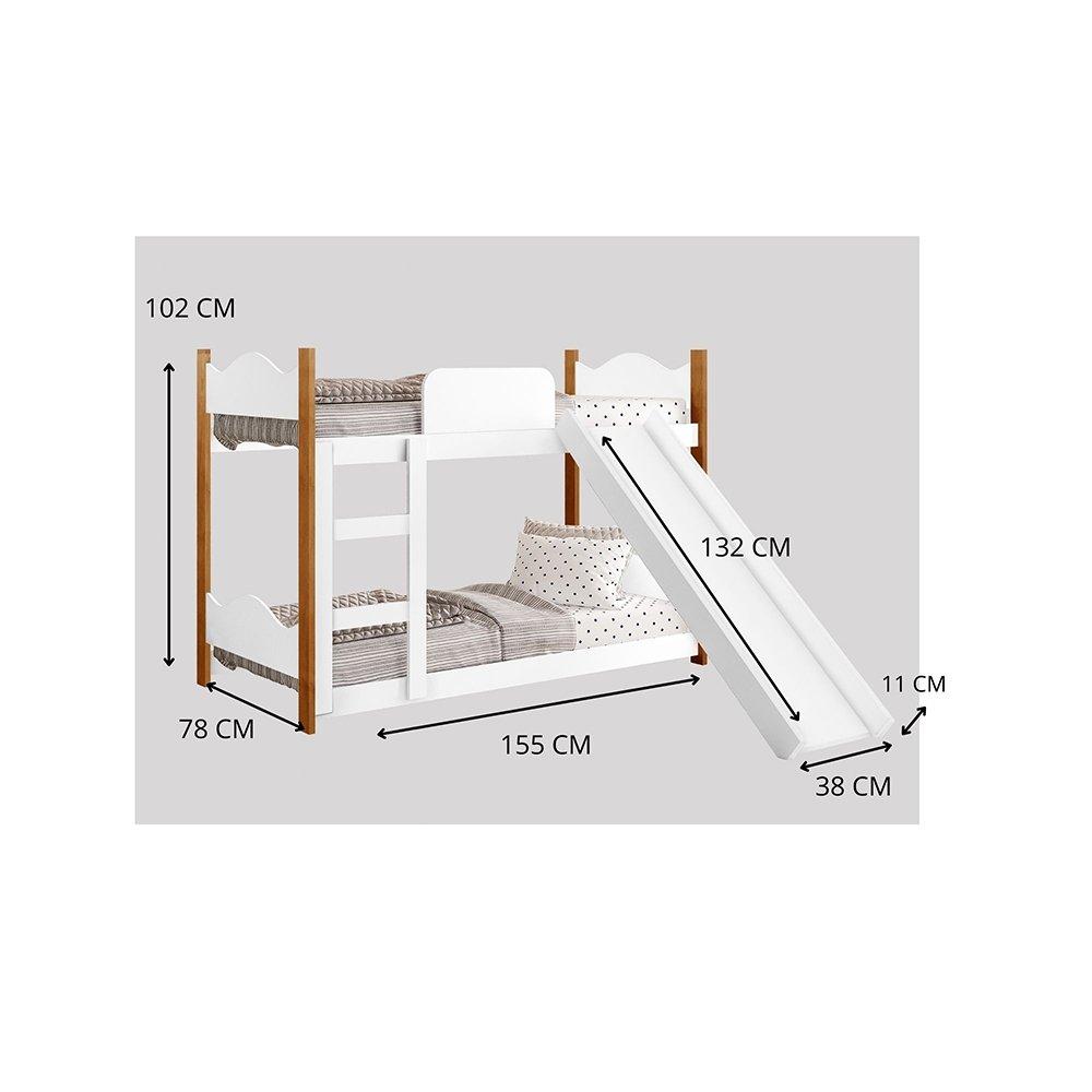 Beliche Infantil Encanto Branco Grenat com Escorregador- Gabrielli Móveis