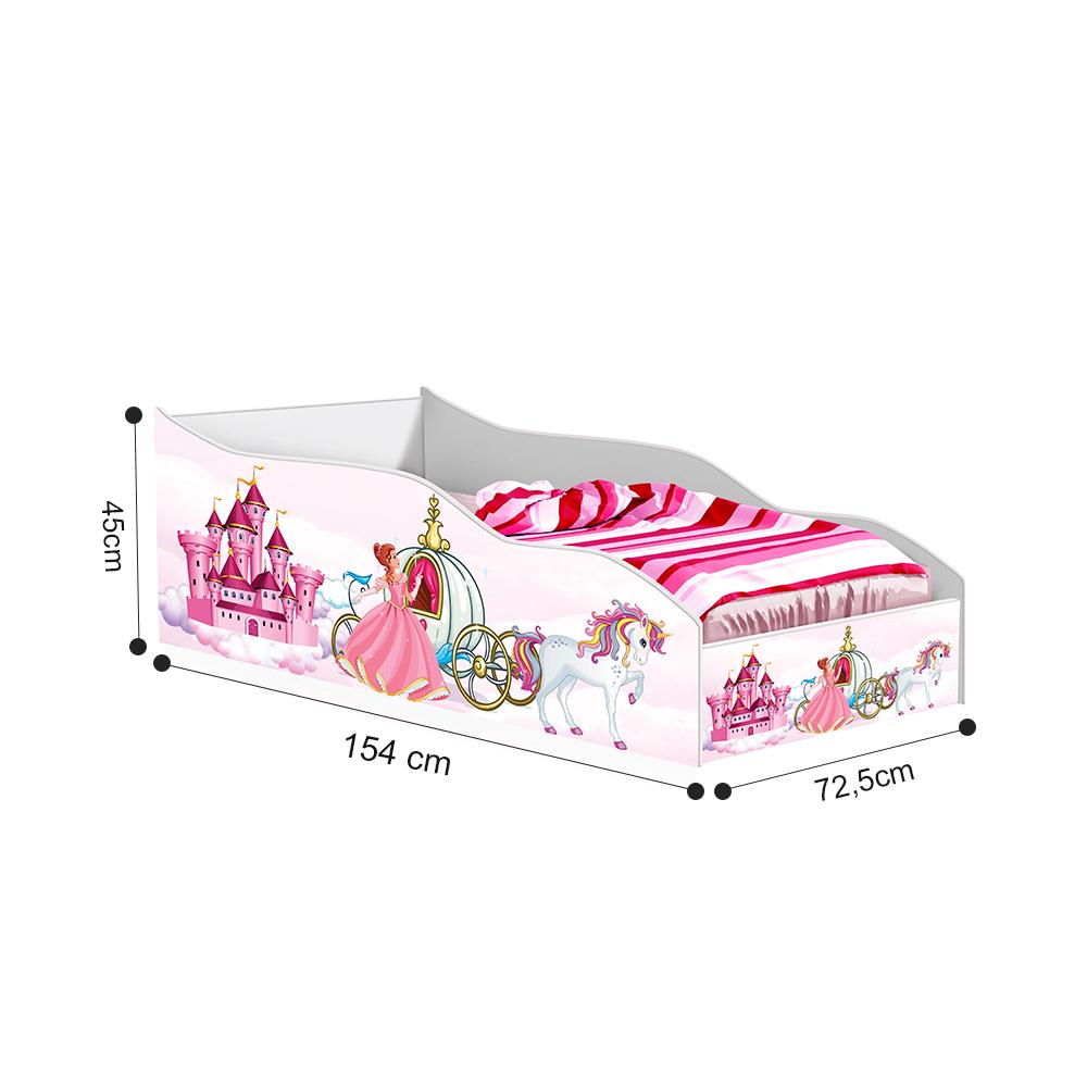 Cama Carro Menina Infantil Carruagem Unicórnio Com Colchão