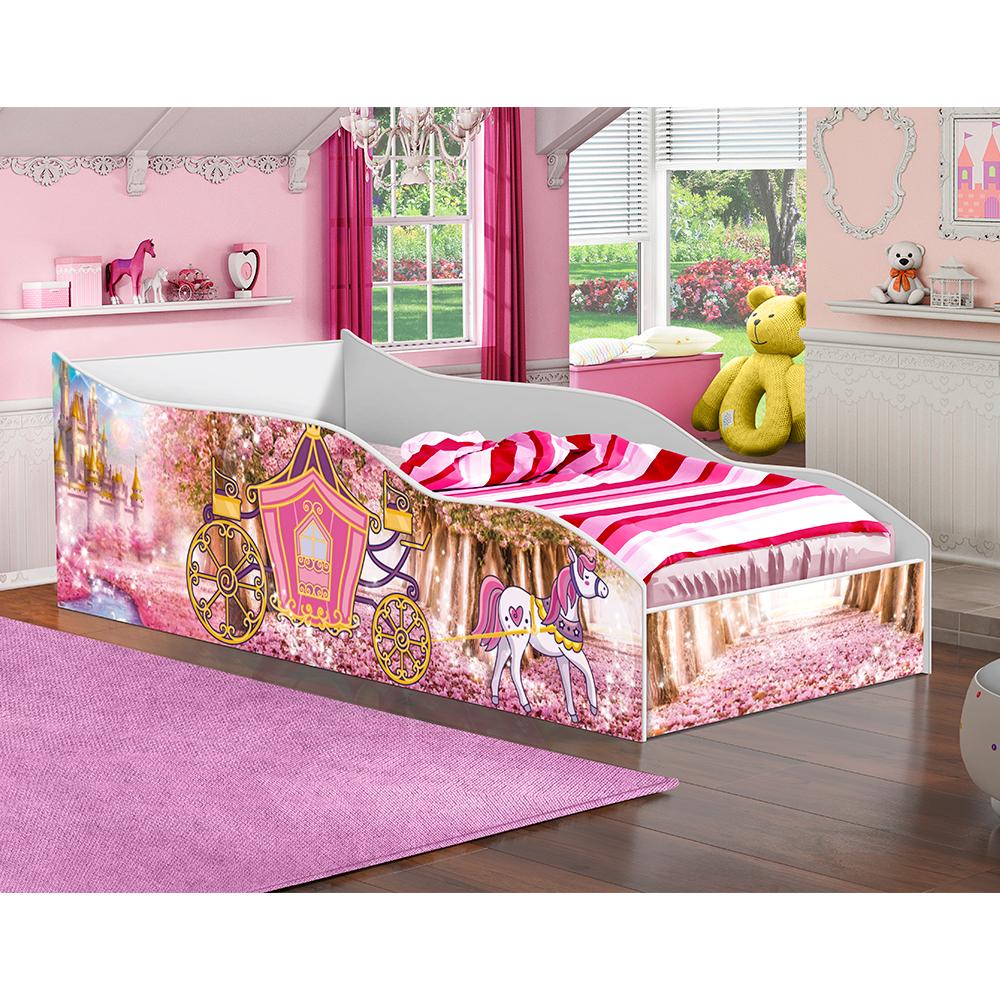 Cama Carro Menina Infantil Encantado Princesa Com Colchão