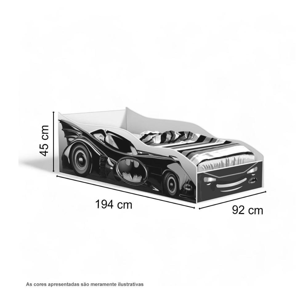 Cama Carro Preto com Colchão Gabrielli