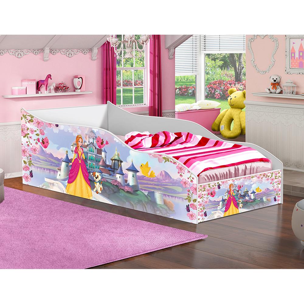 Cama Carro Solteiro Castelo Princesa Com Colchão