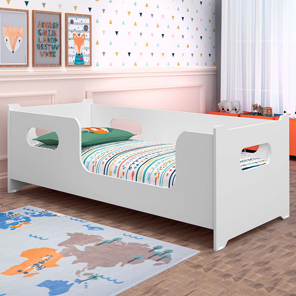 Cama Catânia Solteiro Branca Com Colchão