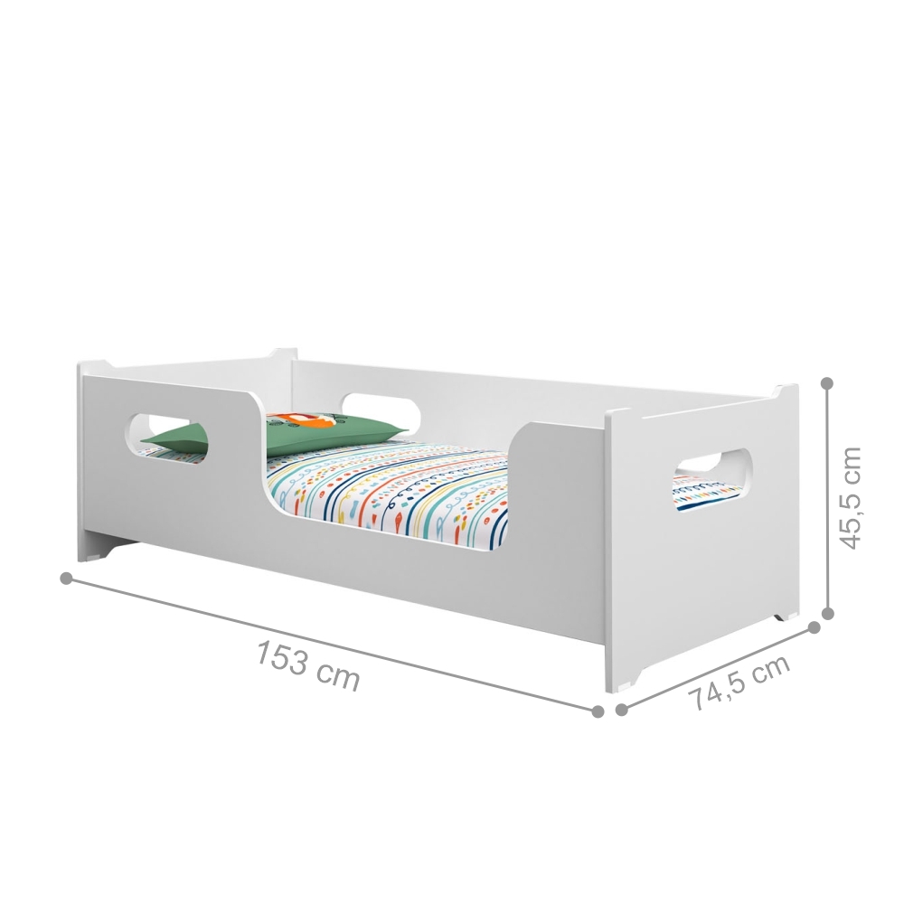 Cama Infantil Pequenina Branco com Colchão