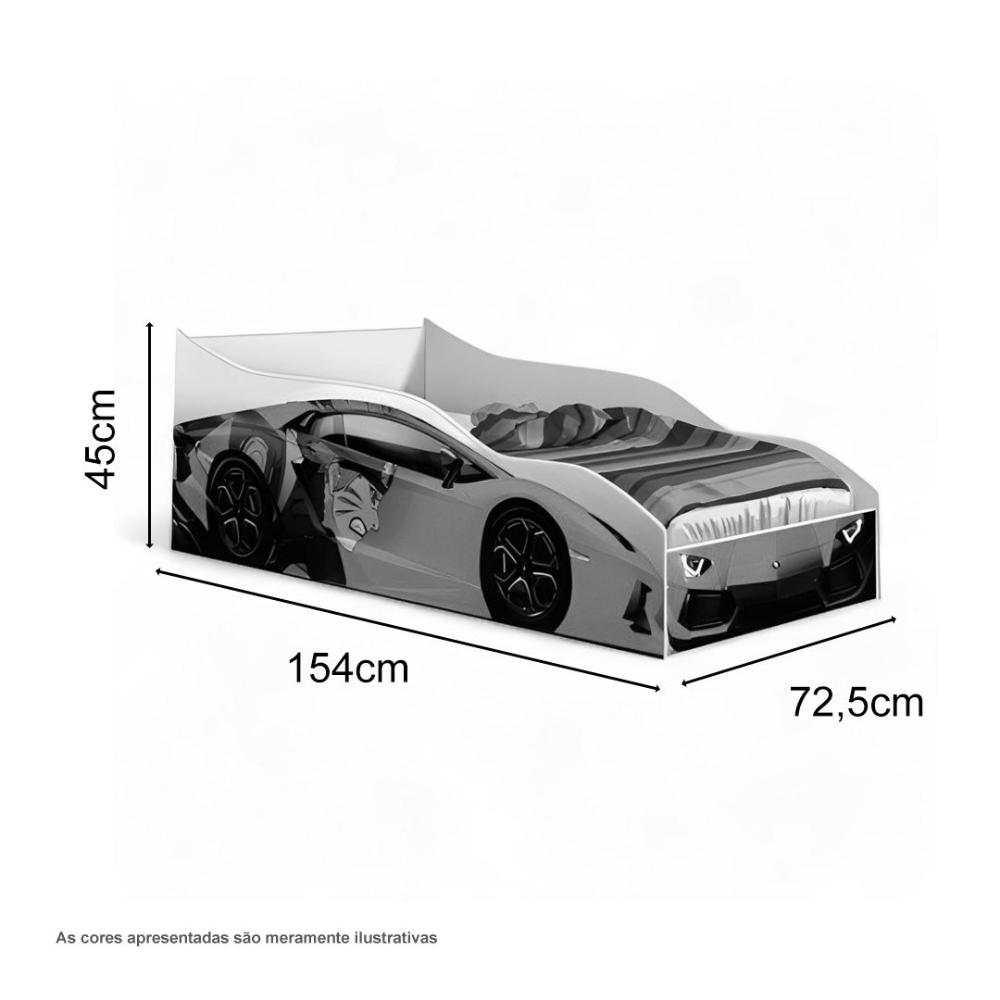 Cama Racer Juvenil Laranja com Colchão Gabrielli
