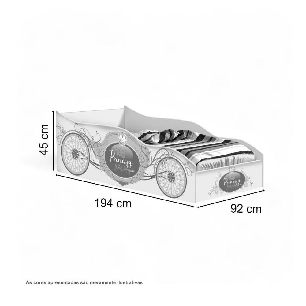 Cama Racer Solteiro Castelo com Colchão Gabrielli