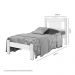 Cama Solteiro Munique Nature e Off White com Colchão Gabrielli