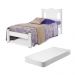 Cama Solteiro Virgil Branco com Colchão