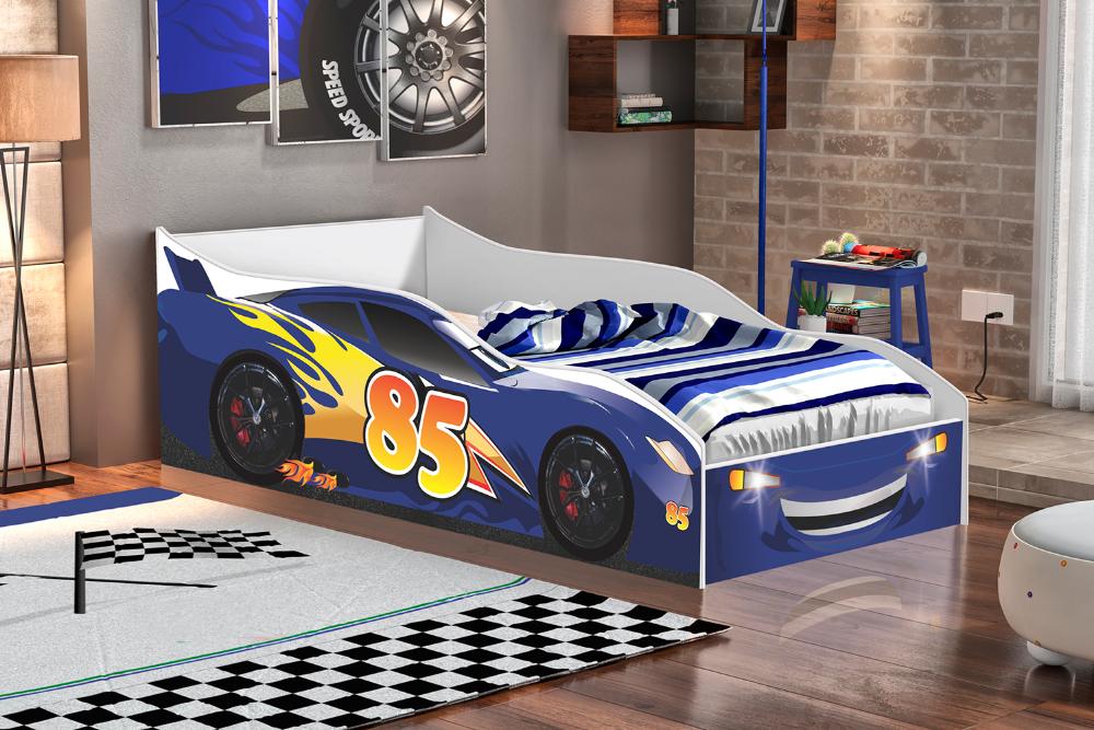 Cama Turim Infantil Azul Com Colchão