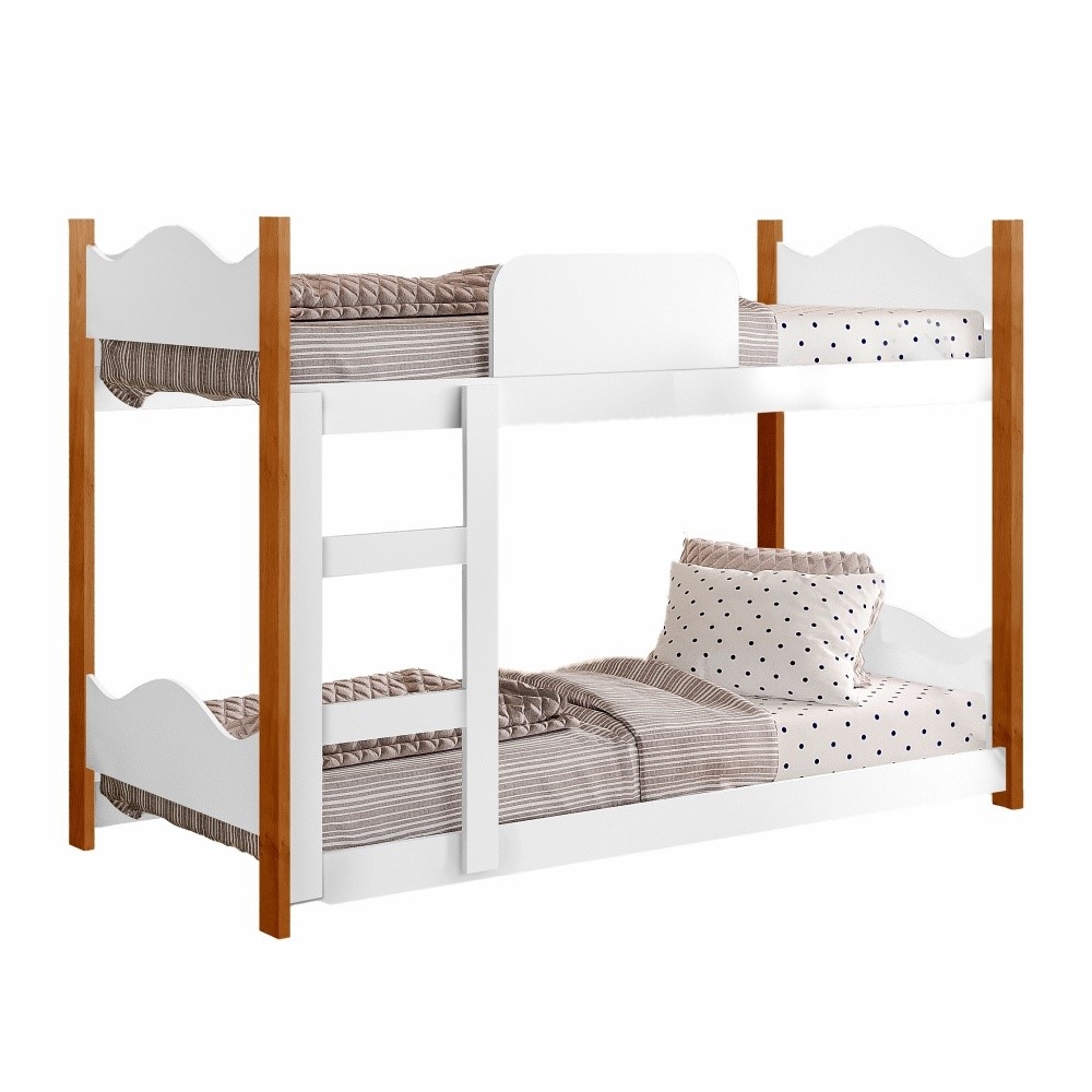 Mini Beliche Infantil Arthur Branco com Colchões