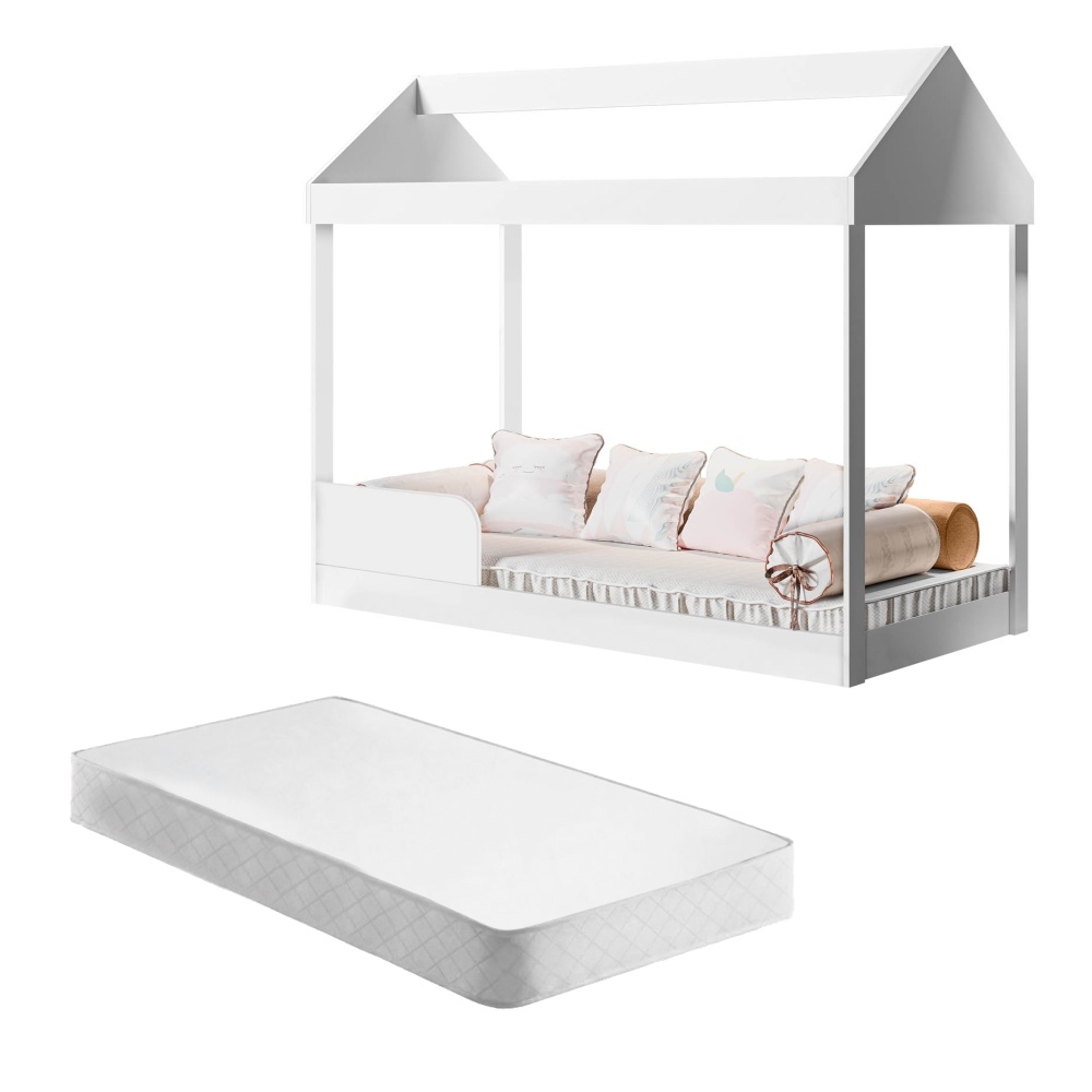 Mini Cama Bernado Branco com Colchão