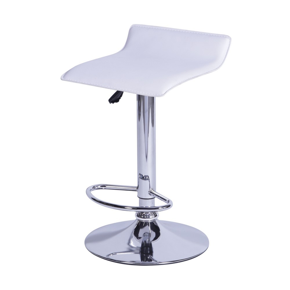 Banqueta Bar Cozinha 38,5x64cm Couro Ecológico Branco