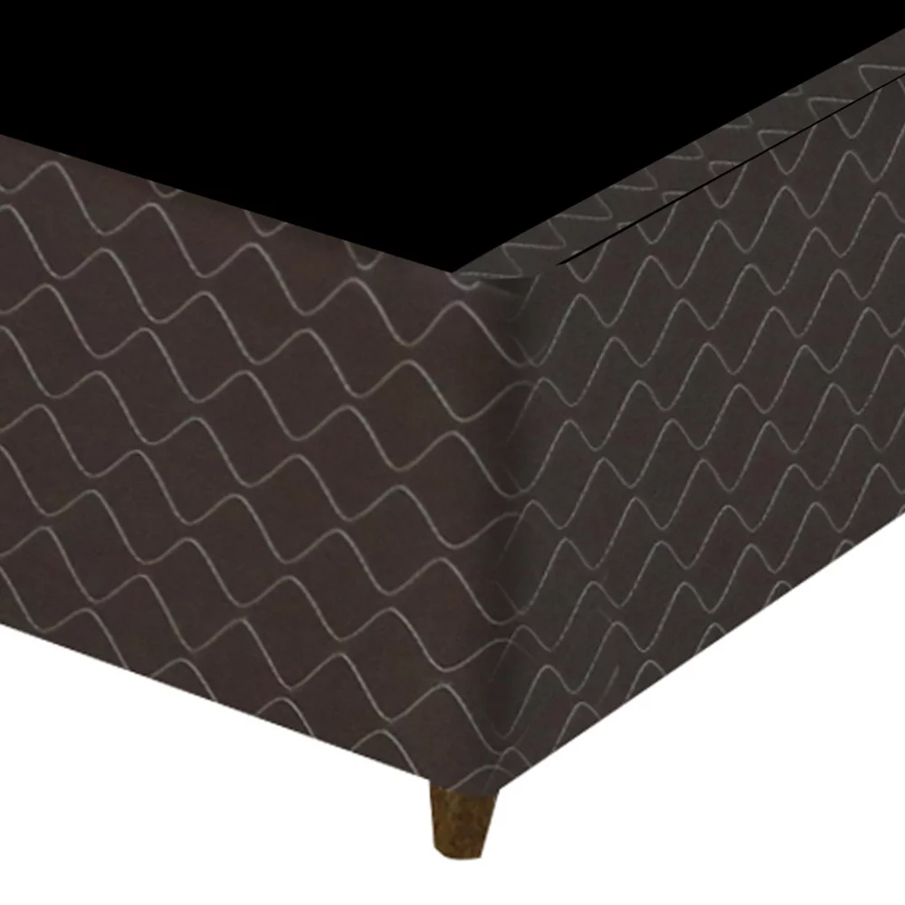 Base Para Cama Box Casal 138cm Poliéster Bordado Flora Marrom - Gazin