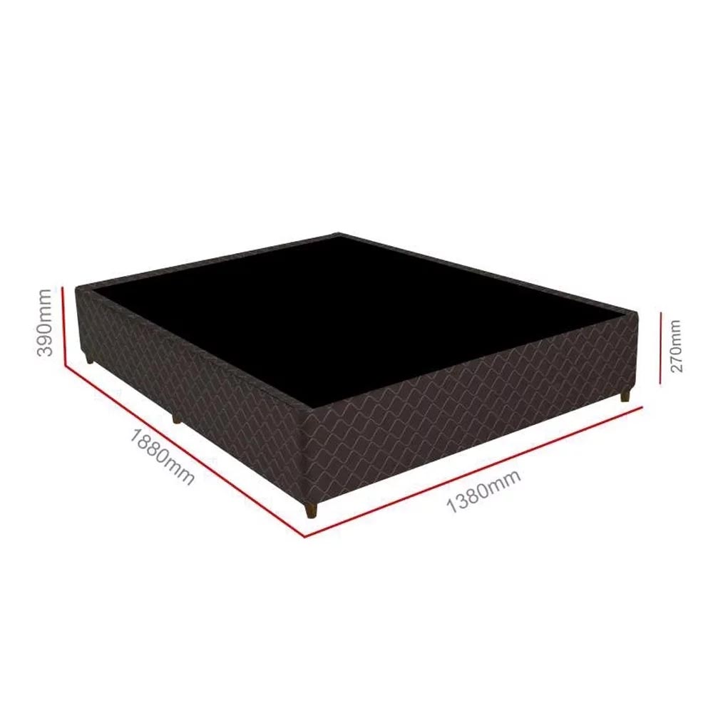 Base Para Cama Box Casal 138cm Poliéster Bordado New York Marrom - Gazin
