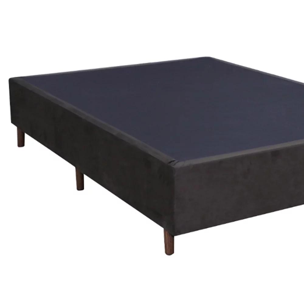 Base Para Cama Box Casal 138cm Suede Liso Love Story Hf Marrom - Gazin