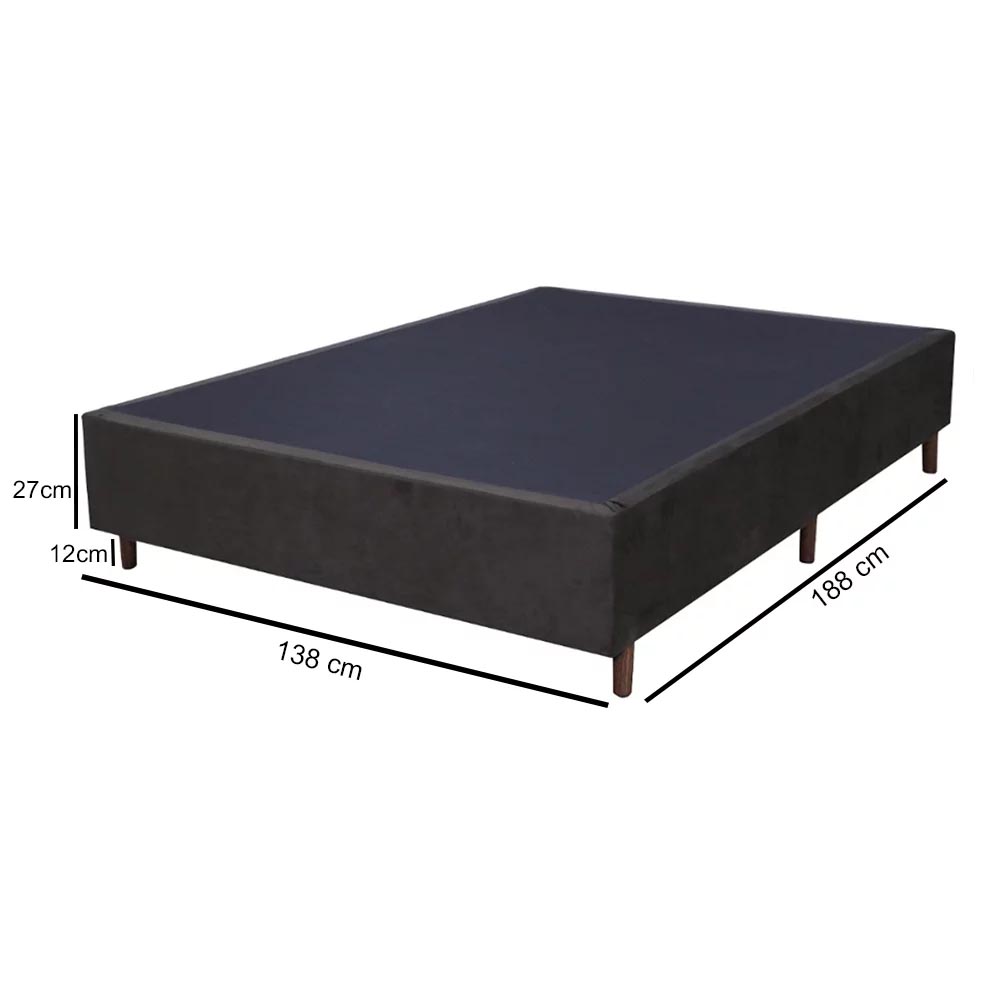 Base Para Cama Box Casal 138cm Suede Liso Love Story Hf Marrom - Gazin
