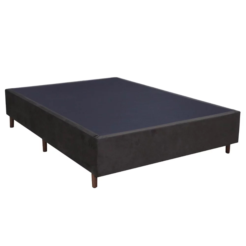 Base Para Cama Box Casal 138cm Suede Liso Tower NW Marrom - Gazin