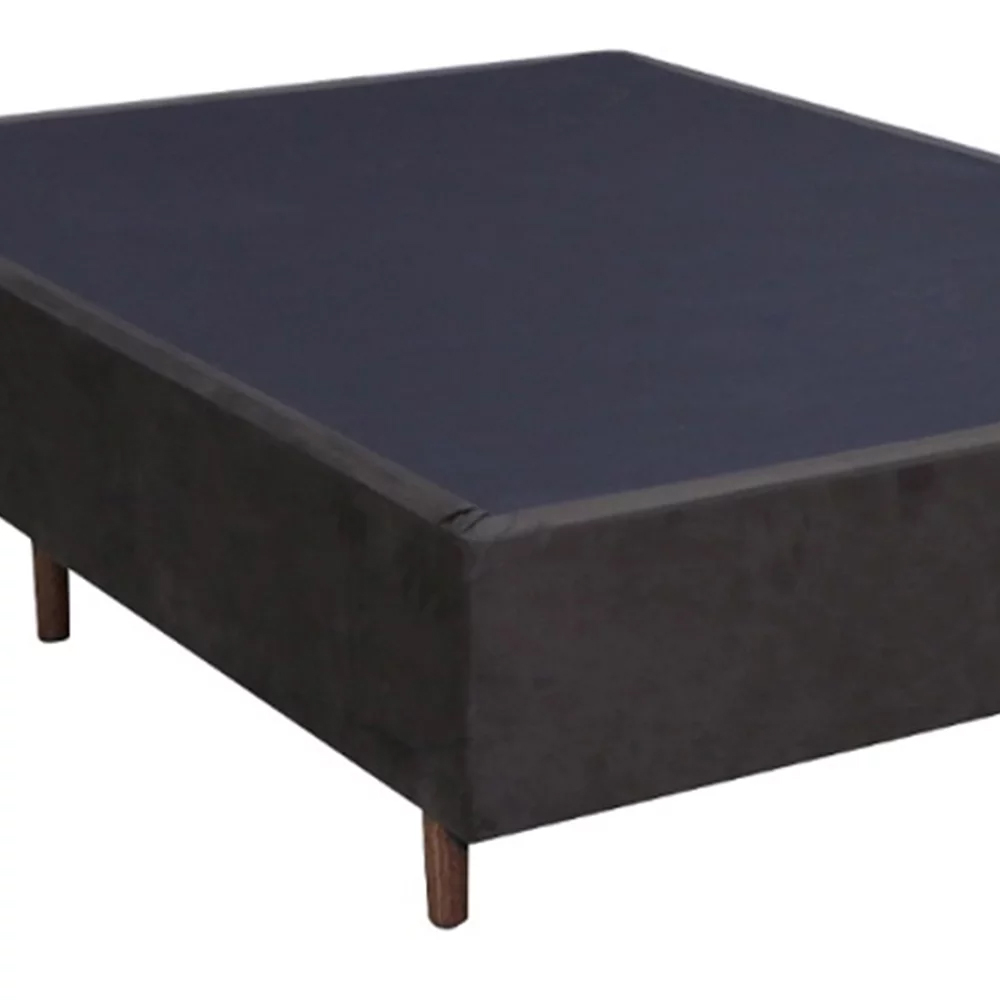 Base Para Cama Box Casal 138cm Suede Liso Tower NW Marrom - Gazin