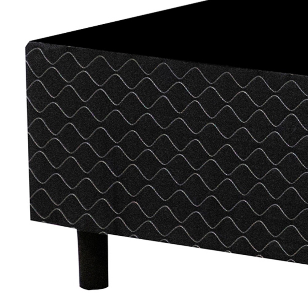 Base Para Cama Box Solteiro 88cm Poliéster Bordado Perola Negra Preto - Gazin