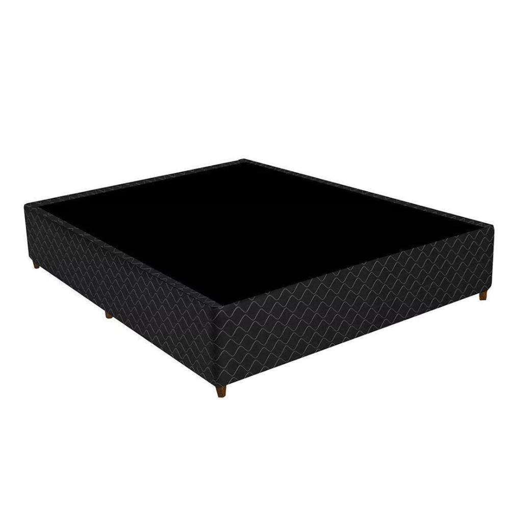 Cama Box Casal Colchão Mola Ensacada + Box Perola Negra / Gazin 188x138x59 Cm