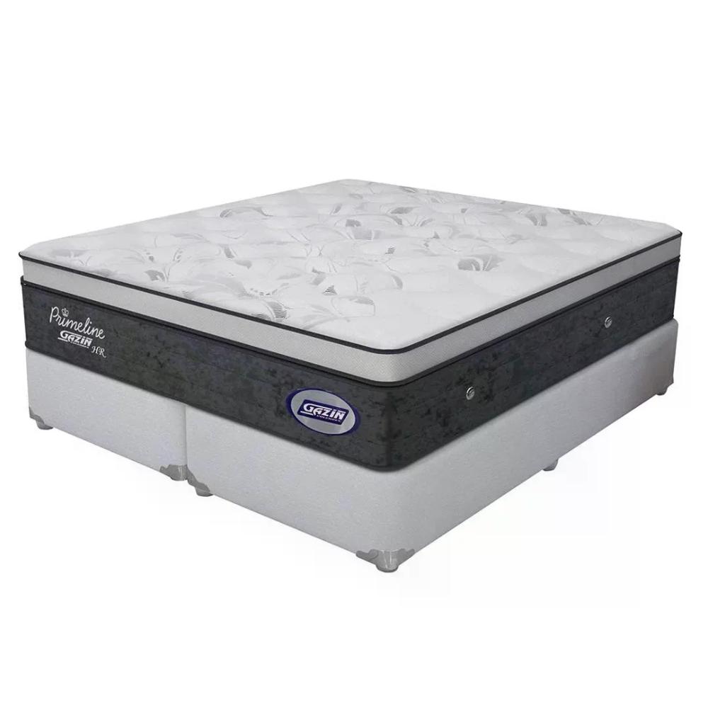Cama Box Casal Colchão Mola Ensacada Primeline + Box Primeline / Gazin 198x158x66 Cm