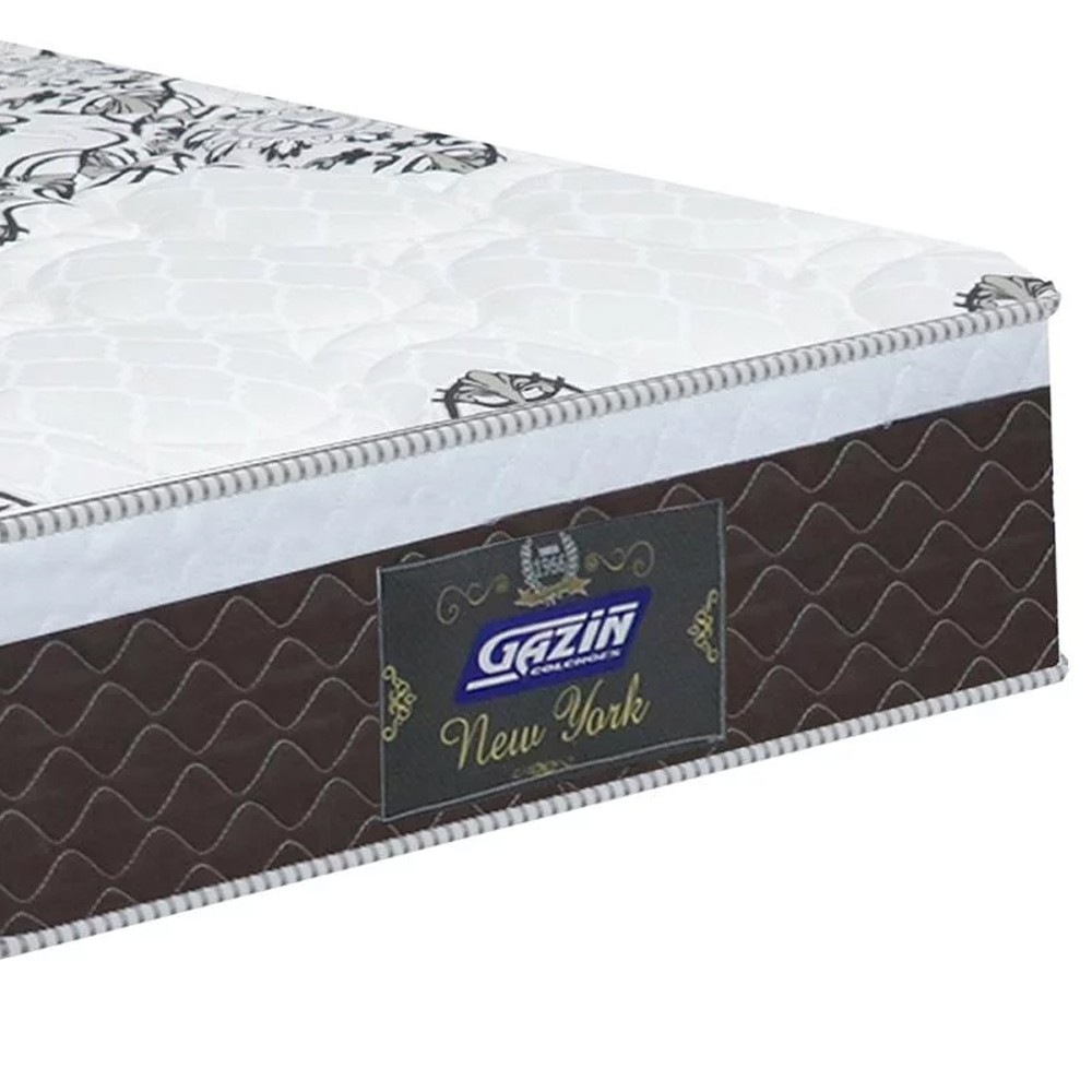 Colchão Box Casal 138cm Molas Ensacadas Soft Pillow New York Marrom - Gazin