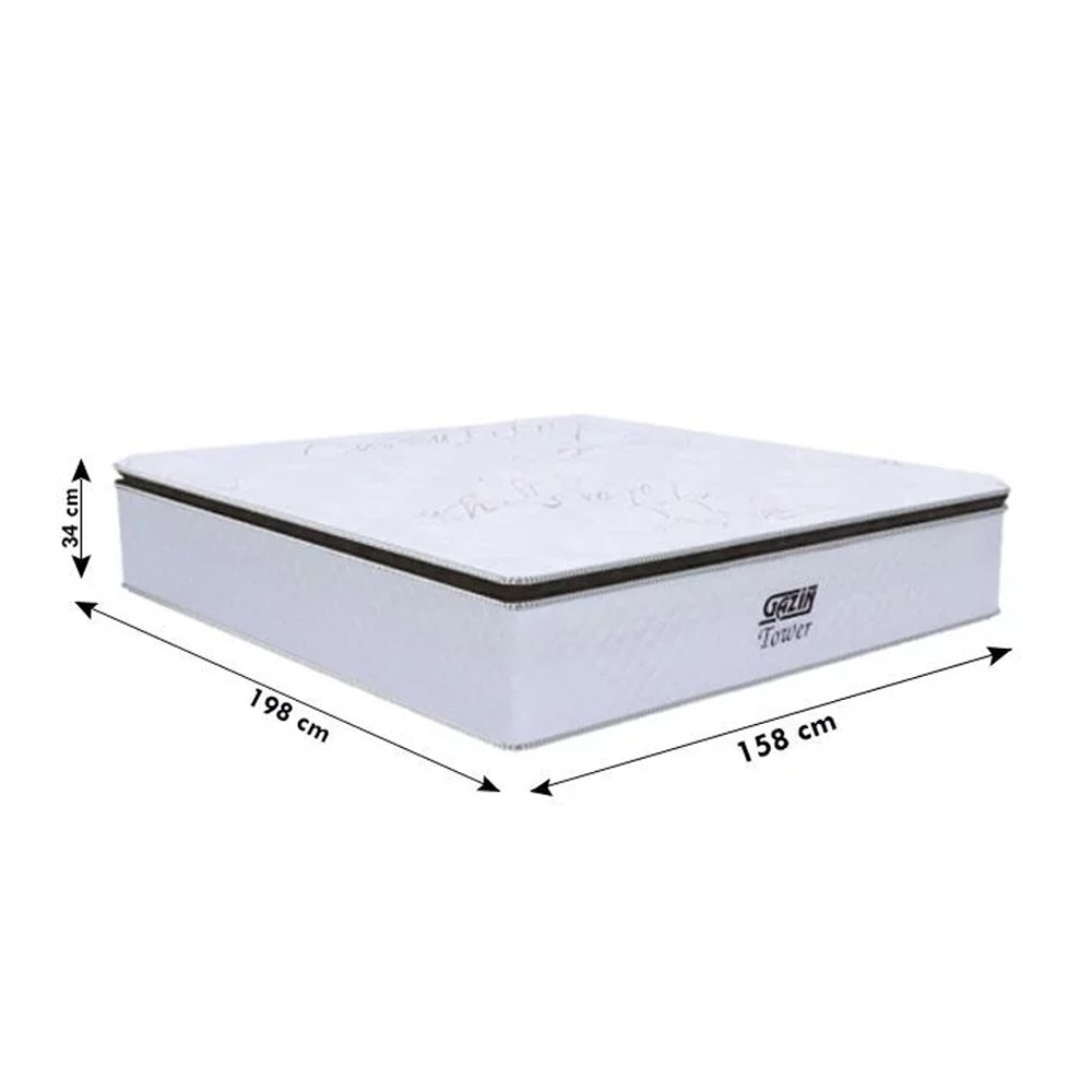Colchão Box Casal Queen Size 158cm Molas Ensacada Soft Pillow Tower NW Branco - Gazin