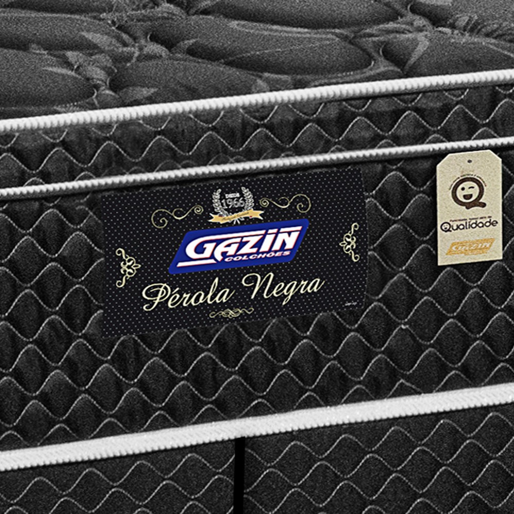 Colchão Box Solteiro 88cm Molas Ensacadas Bonnel Perola Negra Preto - Gazin