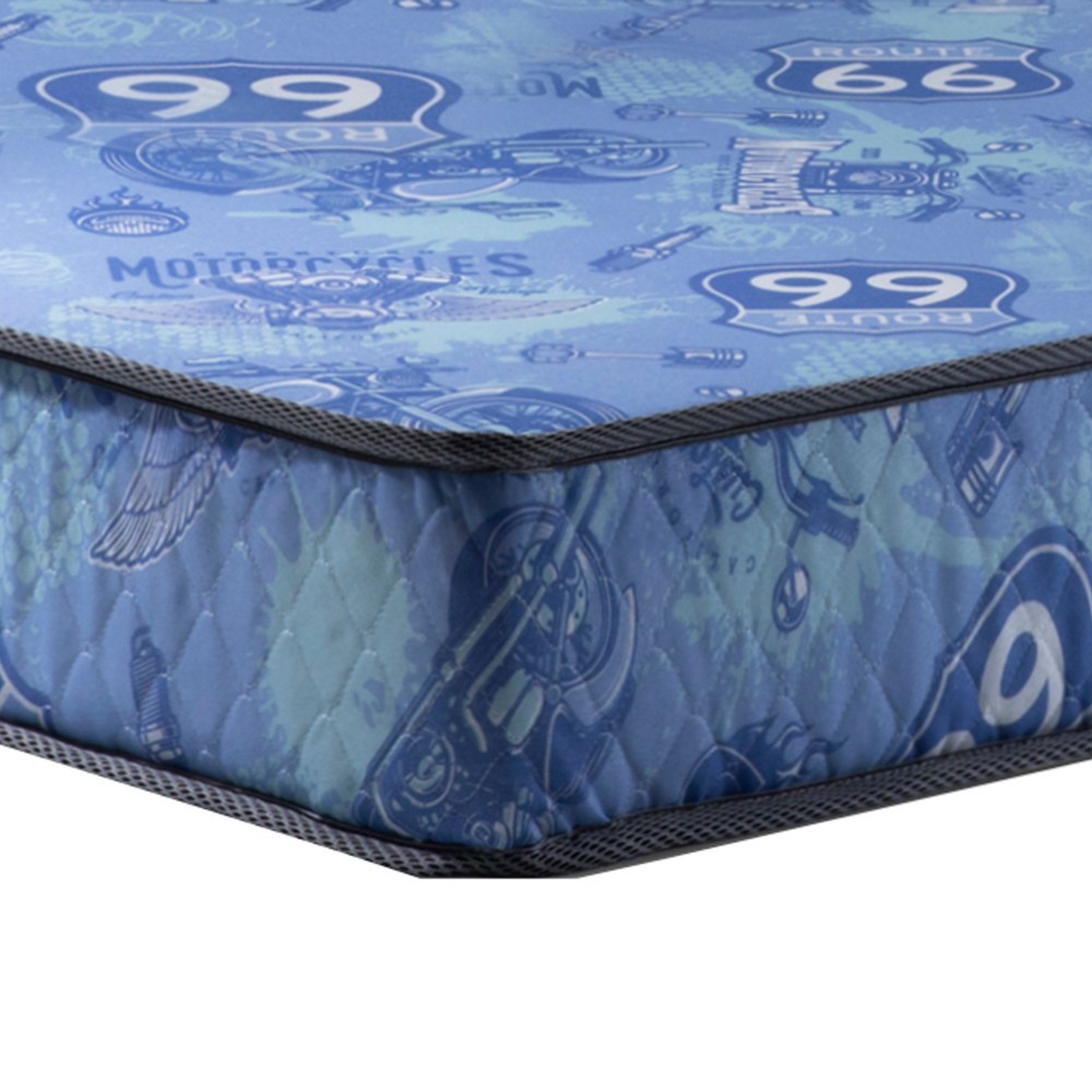 Colchão Solteiro 88cm Espuma D20 Supreme Rota 66 Azul - Gazin