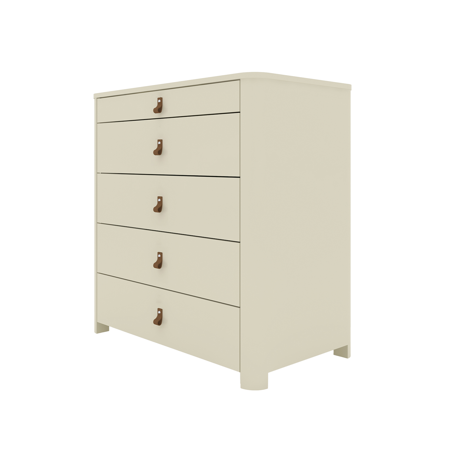 Comoda Innova com Pes e 5 Gavetas com Organizador Off White - GELIUS