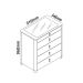 Comoda Innova com Pes e 5 Gavetas com Organizador Off White - GELIUS