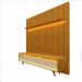 Conjunto Nobre Painel Ripado para TV até 75 polegadas com Rack e Led 3 Gavetas Luxuoso 1,85x2,50 mt