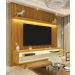 Conjunto Nobre Painel Ripado para TV até 75 polegadas com Rack e Led 3 Gavetas Luxuoso 1,85x2,50 mt