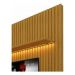 Conjunto Nobre Painel Ripado para TV até 75 polegadas com Rack e Led 3 Gavetas Luxuoso 1,85x2,50 mt