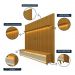 Conjunto Nobre Painel Ripado para TV até 75 polegadas com Rack e Led 3 Gavetas Luxuoso 1,85x2,50 mt