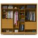 Guarda-Roupa com Espelho 2 Portas Apolo Naturale com Off White - Gelius Moveis