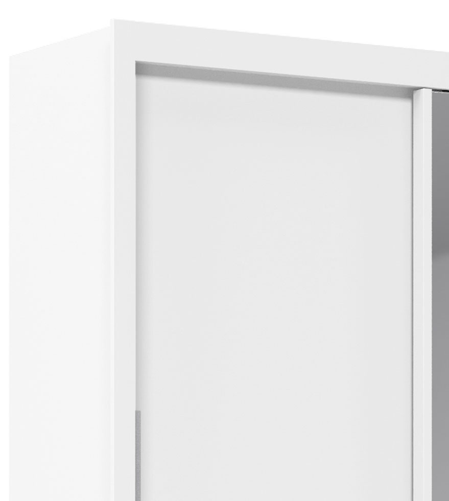 Guarda-Roupa com Espelho 2 Portas e Pés Royale Branco Acetinado - Gelius Móveis