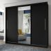 Guarda-Roupa com Espelho 3 Portas Royale Preto - Gelius Móveis