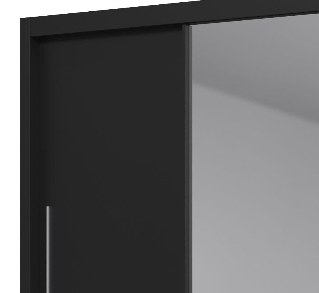 Guarda-Roupa com Espelho 3 Portas Royale Preto - Gelius Móveis