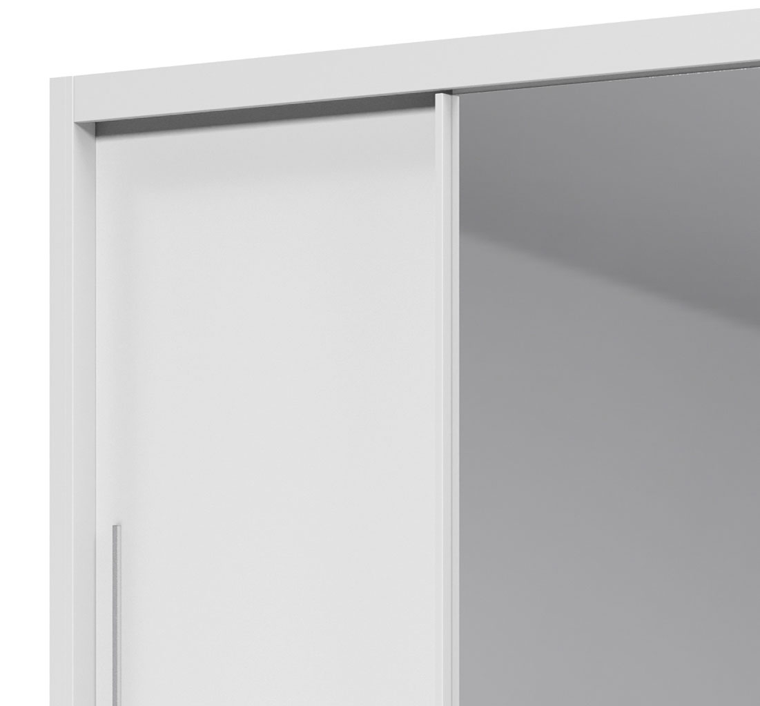 Guarda-Roupa com Espelho 3 Portas e Pés Royale Branco Acetinado - Gelius Móveis
