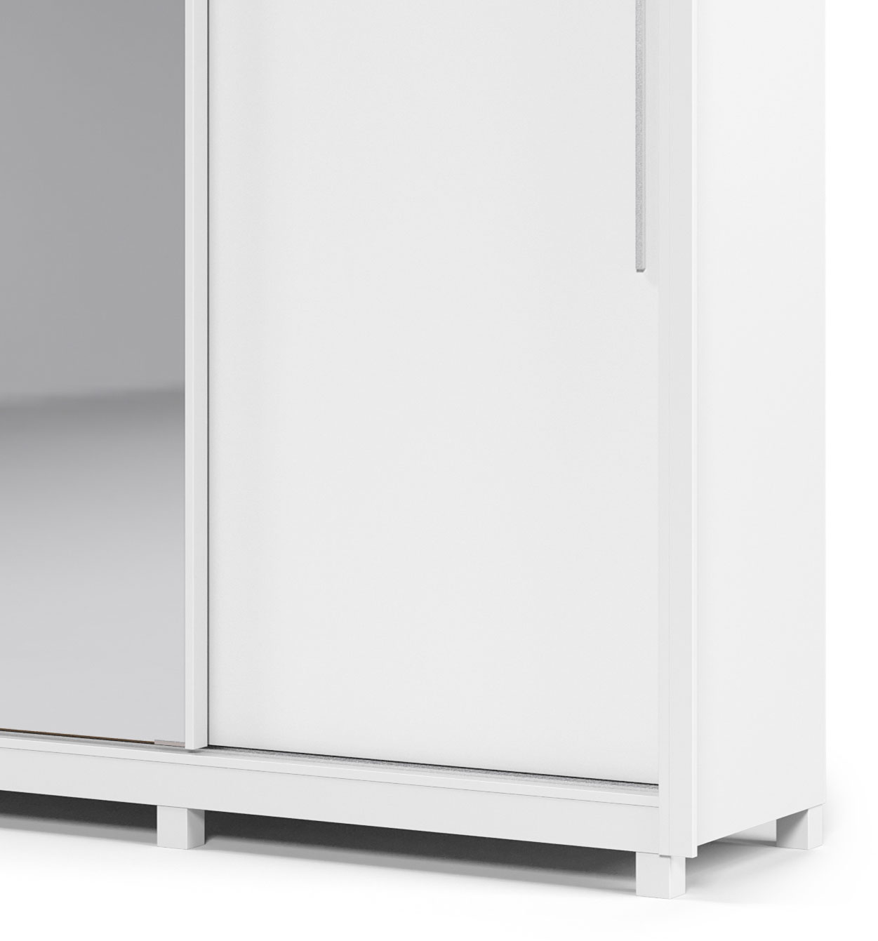 Guarda-Roupa com Espelho 3 Portas e Pés Royale Branco Acetinado - Gelius Móveis