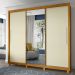 Guarda-Roupa com Espelho 3 Portas e Pés Royale Naturale com Off White - Gelius Móveis