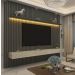 Home Suspenso 2.3 Ripado com LED Nobre Grafite com Off White - Gelius Móveis