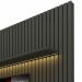 Home Suspenso 2.3 Ripado com LED Nobre Grafite com Off White - Gelius Móveis
