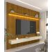Home Suspenso Requinte 2.2 Ripado com LED Naturale com Off White - Gelius Móveis