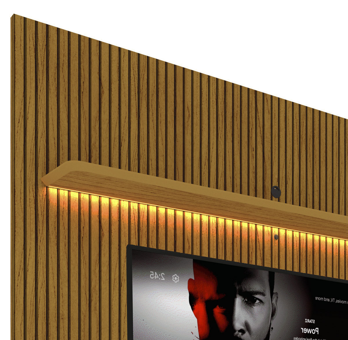 Home Suspenso Requinte 2.2 Ripado com LED Naturale com Off White - Gelius Móveis