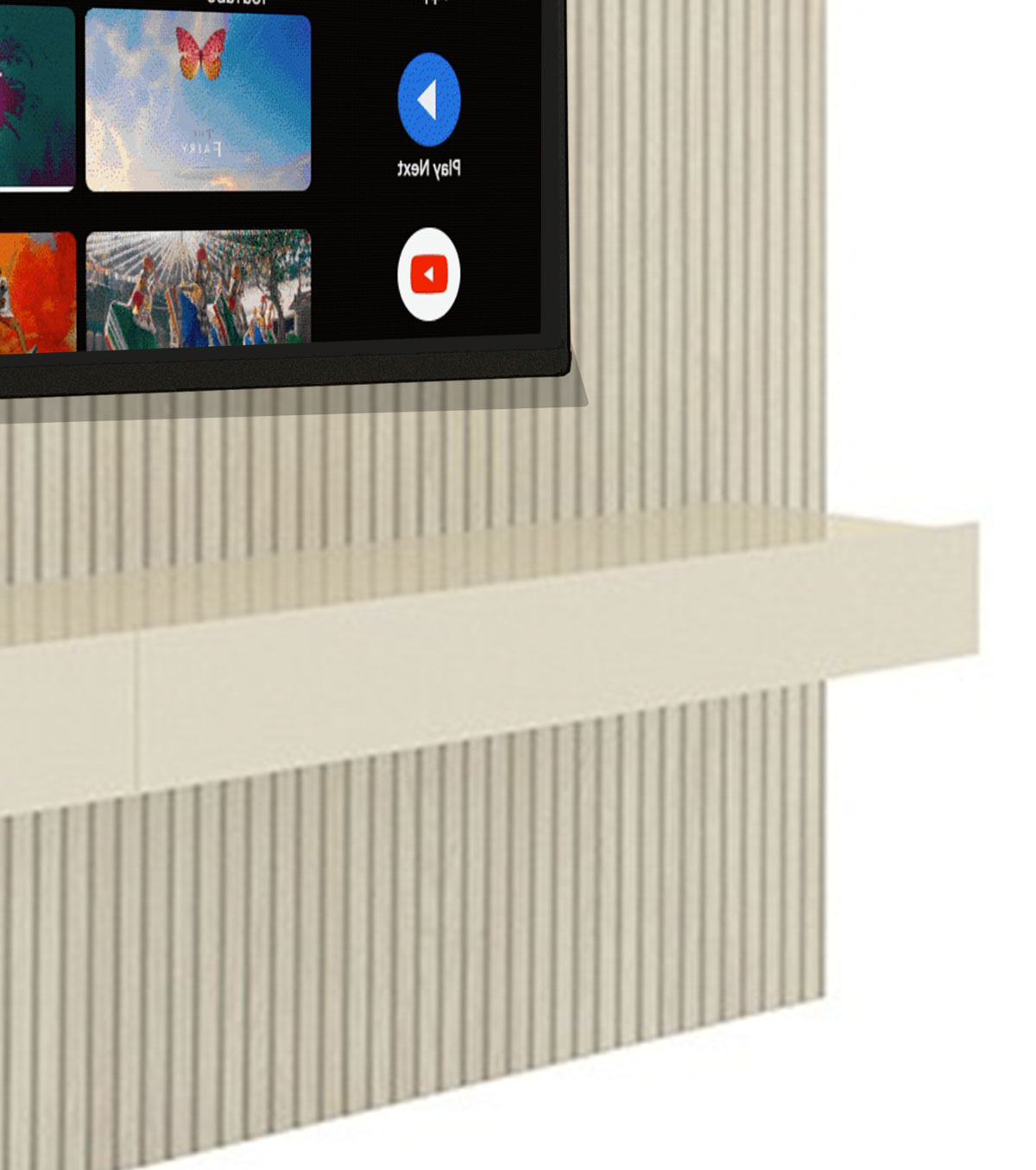 Home Suspenso Requinte 2.2 Ripado com LED Off White - Gelius Móveis